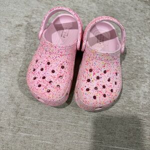 CROCS Pink Confetti Kids Sandals